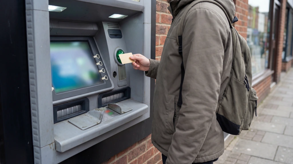 Bargeldabhebung mit Kreditkarte am Automaten