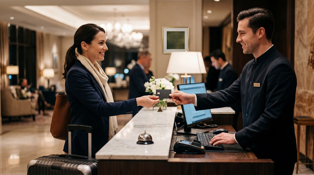 Kreditkarte bei Hotel-Check-in zur Kautionshinterlegung