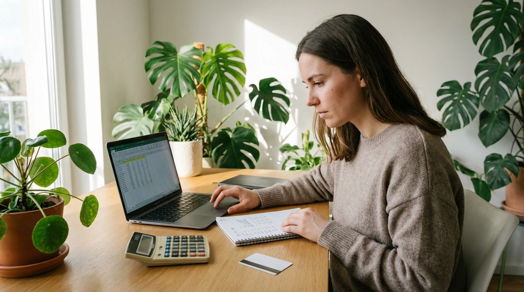Student plant Budget mit Kreditkarte